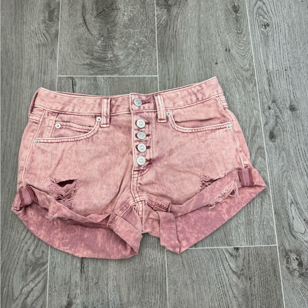 Free People We the Free Pink Jean Shorts